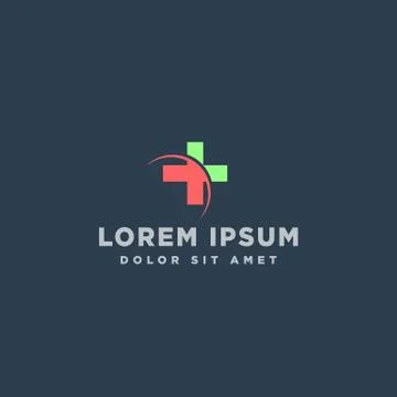 Cross medicine logo template, vector illustration or icon elements 스톡 일러스트