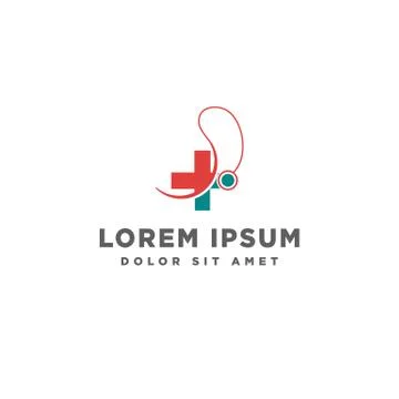 Cross medicine logo template, vector illustration or icon elements Illustrazione stock