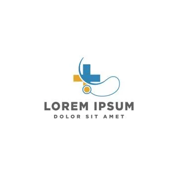 Cross medicine logo template, vector illustration or icon elements Stock Illustration