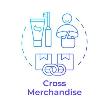 Cross merchandise blue gradient concept icon Stock Illustration
