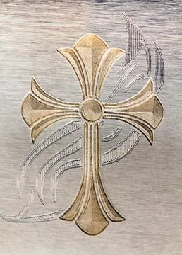 Cross  on metal Illustrazione stock