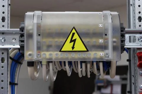 Cross-modules for connecting electrical wires. Stock Photos