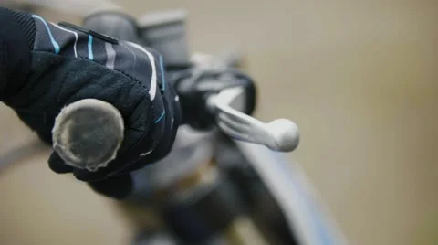 Cross motorcycle engine start. MX, close up shot of hand on handlebar Stock Footage 67923645