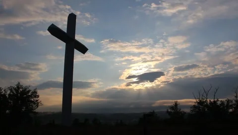 Cross on the mountain Stock Footage 5233818