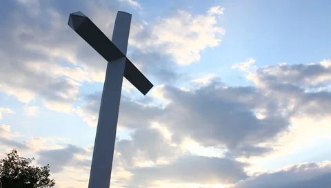 Cross on the mountain Stock Footage 5236339