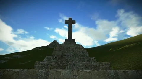 Cross on the mountain Stock Footage 11967702