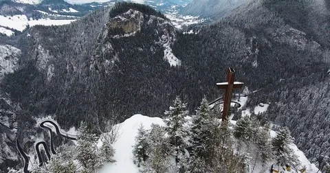 Cross On A Mountain Peak Stock-Footage 84998872