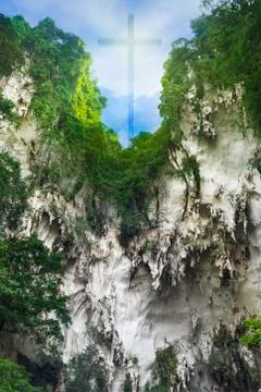 Cross on mountain Stock Photos