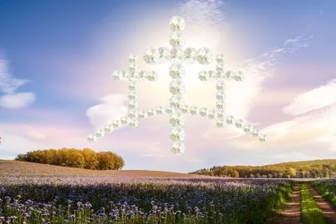 Cross on the mountain Stock Photos