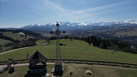 Cross of the mountains Stock Footage 306850296