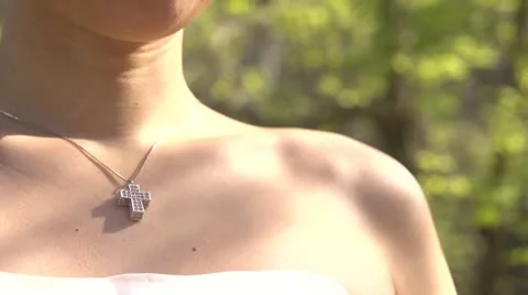 Cross Necklace Video stock 10906155