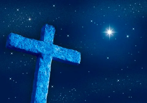 Cross at night Stock Photos