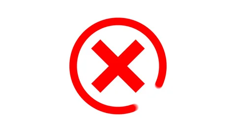 Cross no red forbidden circle animation Stock Footage 238987293