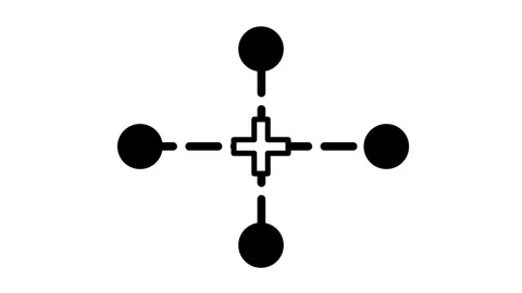 Cross Node Connection Icon Video stock 346804194