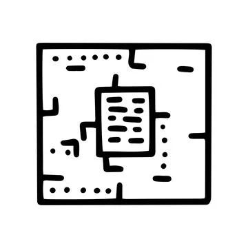 Cross number puzzle line vector doodle simple icon Stock Illustration