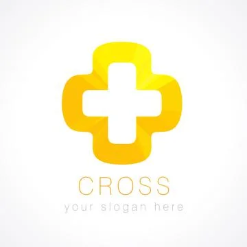 Cross orange logo Stock Illustration