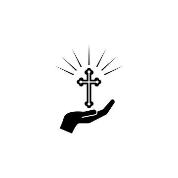 Cross over hand icon. Element of religious culture icon. Premium quality graphic Stock Illustration