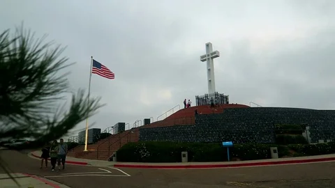 The cross over the mountain Stock Footage 75654771