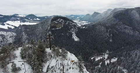 Cross Panning Over In Bicaz Mountains Romania Stock-Footage 84998911