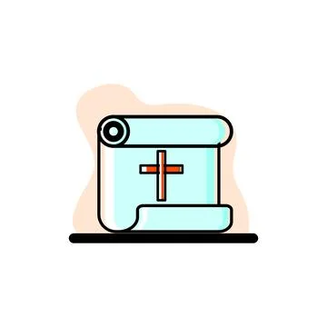 Cross Paper Scroll Vector Icon Conceptual Illustration Design Stock Illustration