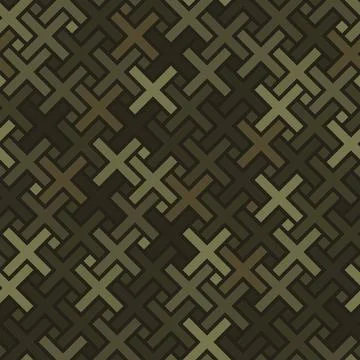 Cross pavement ornament seamless pattern. Camouflage mosaics wallpaper Stock Illustration