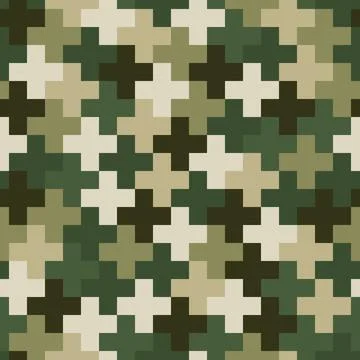 Cross pavement ornament seamless pattern. Camouflage mosaics wallpaper Stockillustratie