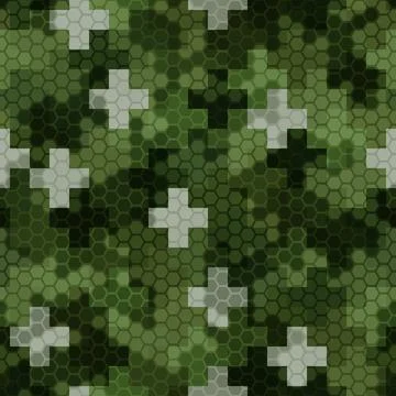 Cross pavement ornament seamless pattern. Camouflage mosaics wallpaper Stockillustratie