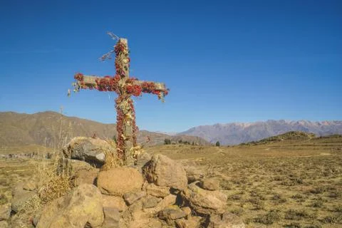 Cross in peru Foto stock