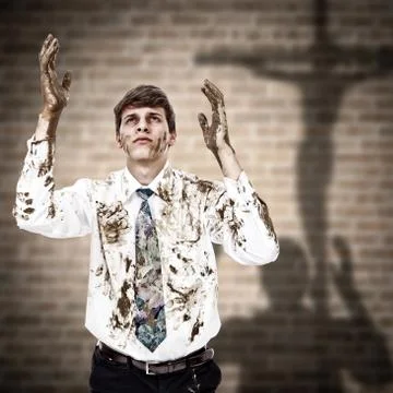 At the cross 스톡 사진