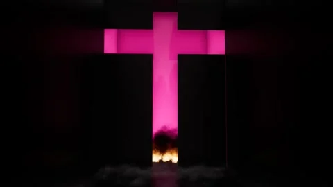 Cross pink strip with black background Stock Footage 249492659