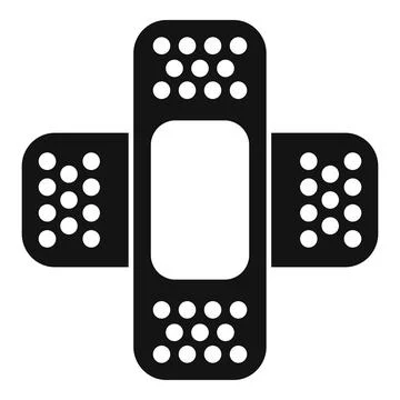 Cross plaster icon simple vector. Bandage protection Stock Illustration