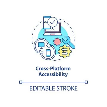 Cross platform accessibility concept icon 스톡 일러스트