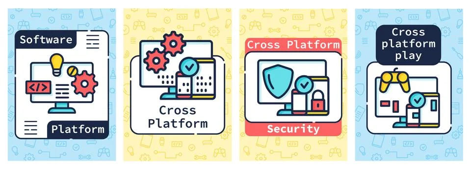 Cross platform brochure Stockillustratie