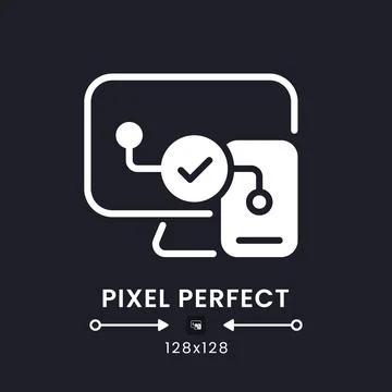Cross-platform compatibility white solid desktop icon 스톡 일러스트