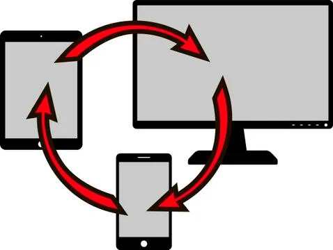 Cross platform content Stock Illustration