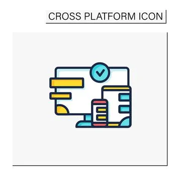 Cross platform design color icon Stockillustratie