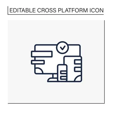 Cross platform design line icon 스톡 일러스트