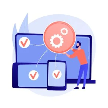 Cross-platform development abstract concept vector illustration. イラスト素材