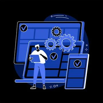 Cross-platform development abstract concept vector illustration. イラスト素材