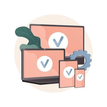 Cross-platform development abstract concept vector illustration. Illustrazione stock