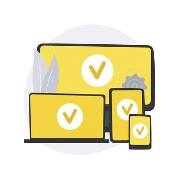 Cross-platform development abstract concept vector illustration. Illustrazione stock