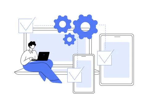 Cross-platform development abstract concept vector illustration. Stock-Illustration