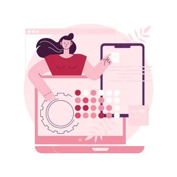 Cross-platform development abstract concept vector illustration. Stockillustratie