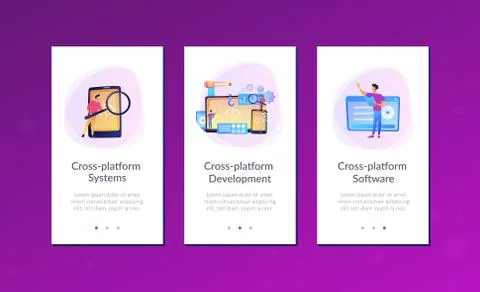 Cross-platform development app interface template. Stock Illustration