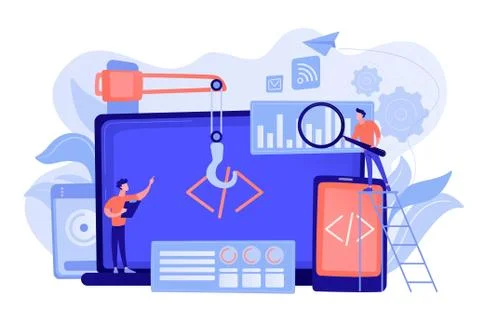 Cross-platform development concept vector illustration. Stock Illustration