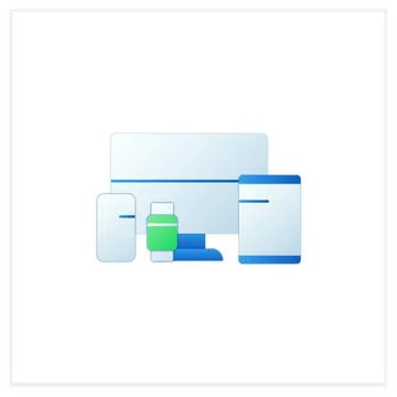 Cross platform devices flat icon Stock Illustration