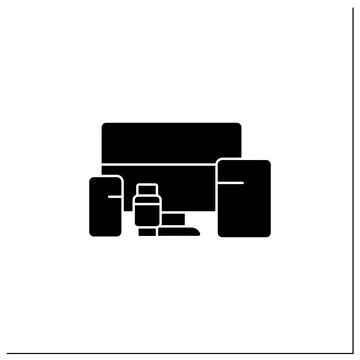Cross platform devices glyph icon Stock Illustration