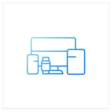 Cross platform devices gradient icon Stock Illustration