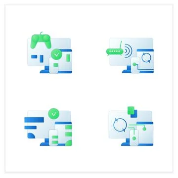 Cross platform flat icons set Stock Illustration