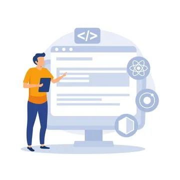 Cross platform frame work illustration exclusive design inspiration Illustrazione stock